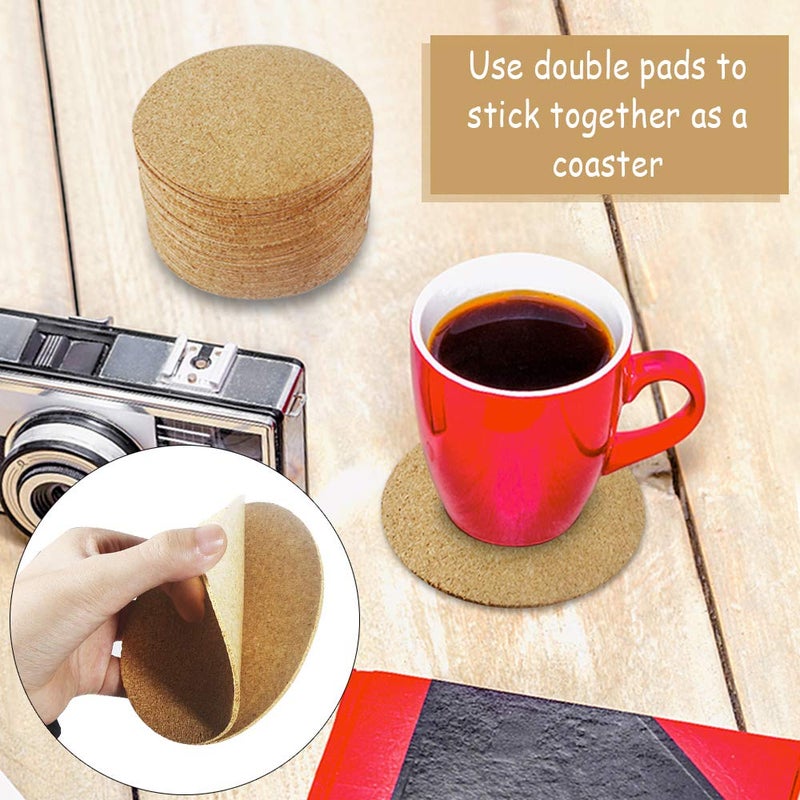 Heqishun 30 Pack Self-Adhesive Cork Round 4' Tiles for DIY Crafts - Image 4